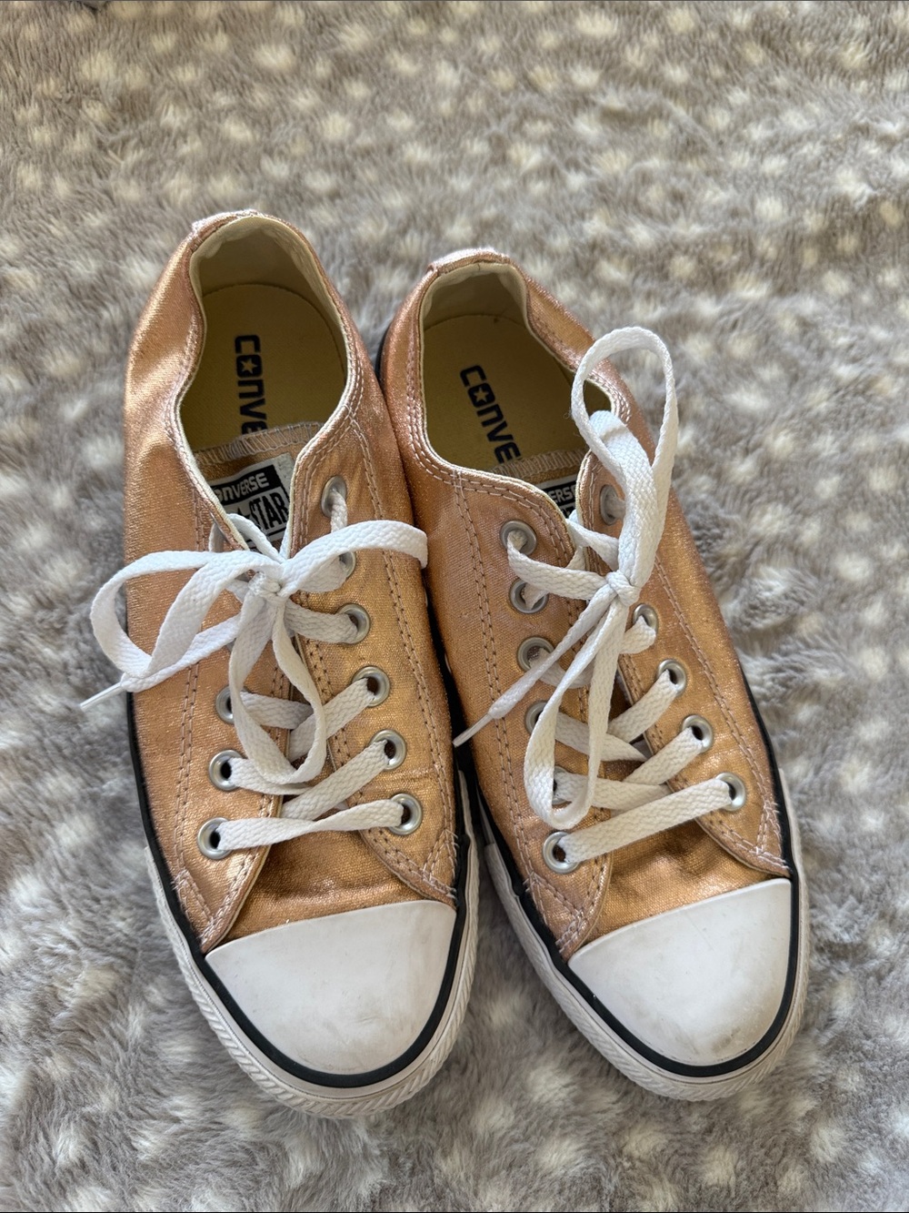Converse Low Top Sneakers in Metallic Rose Gold
